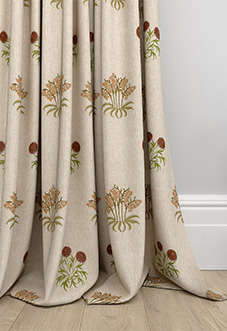 William Morris At Home Lily Flower Embroidery, Madder - Made to Measure Curtains